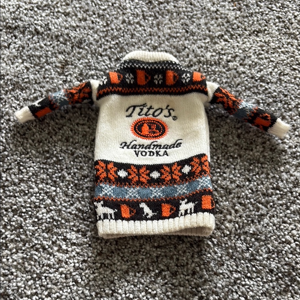 Sweater Bottle Cover - Orange and Black